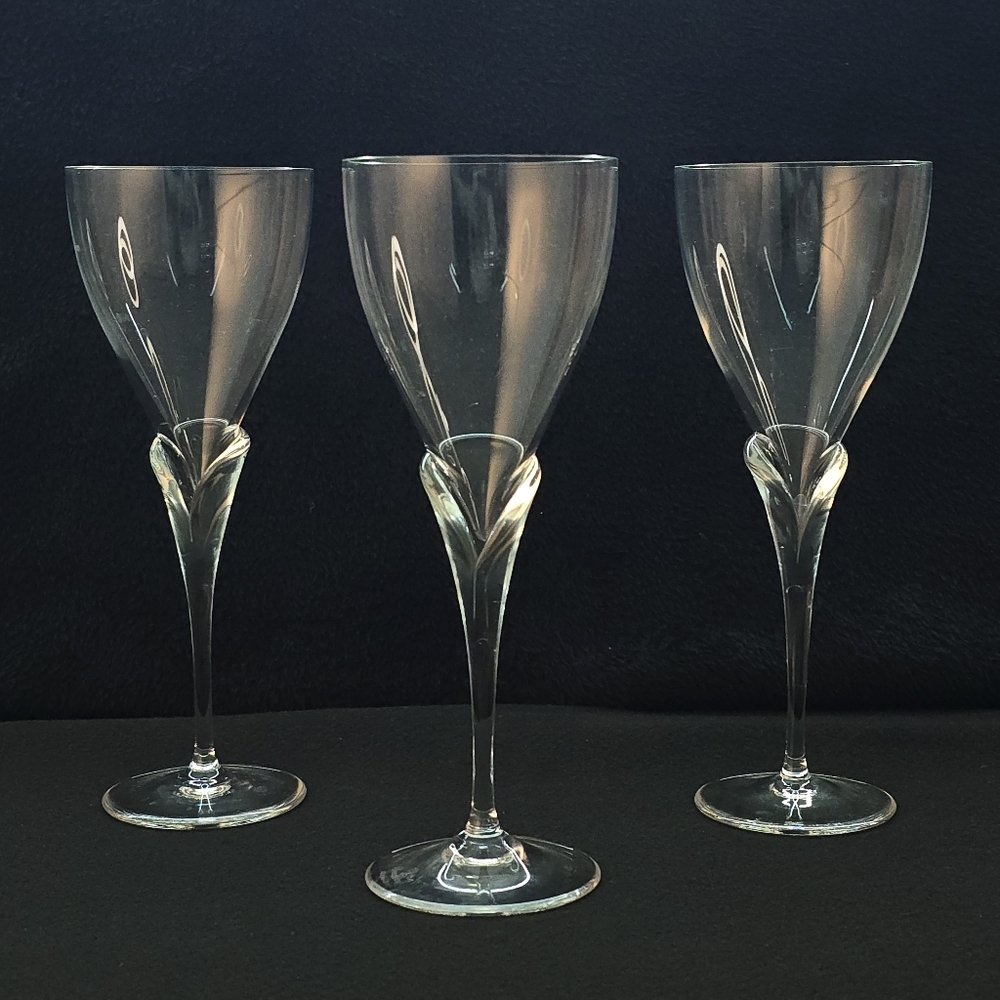 3 Rosenthal Studio Line Crystal Tapered Red Wine Glass Goblet 8.25" Tulip Stem